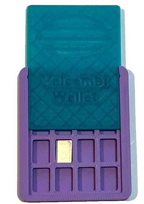 Purple/Green Valcambi Wallet Holds 32 SILVER Bars Slide Top INCLUDES 1 Gram Bar