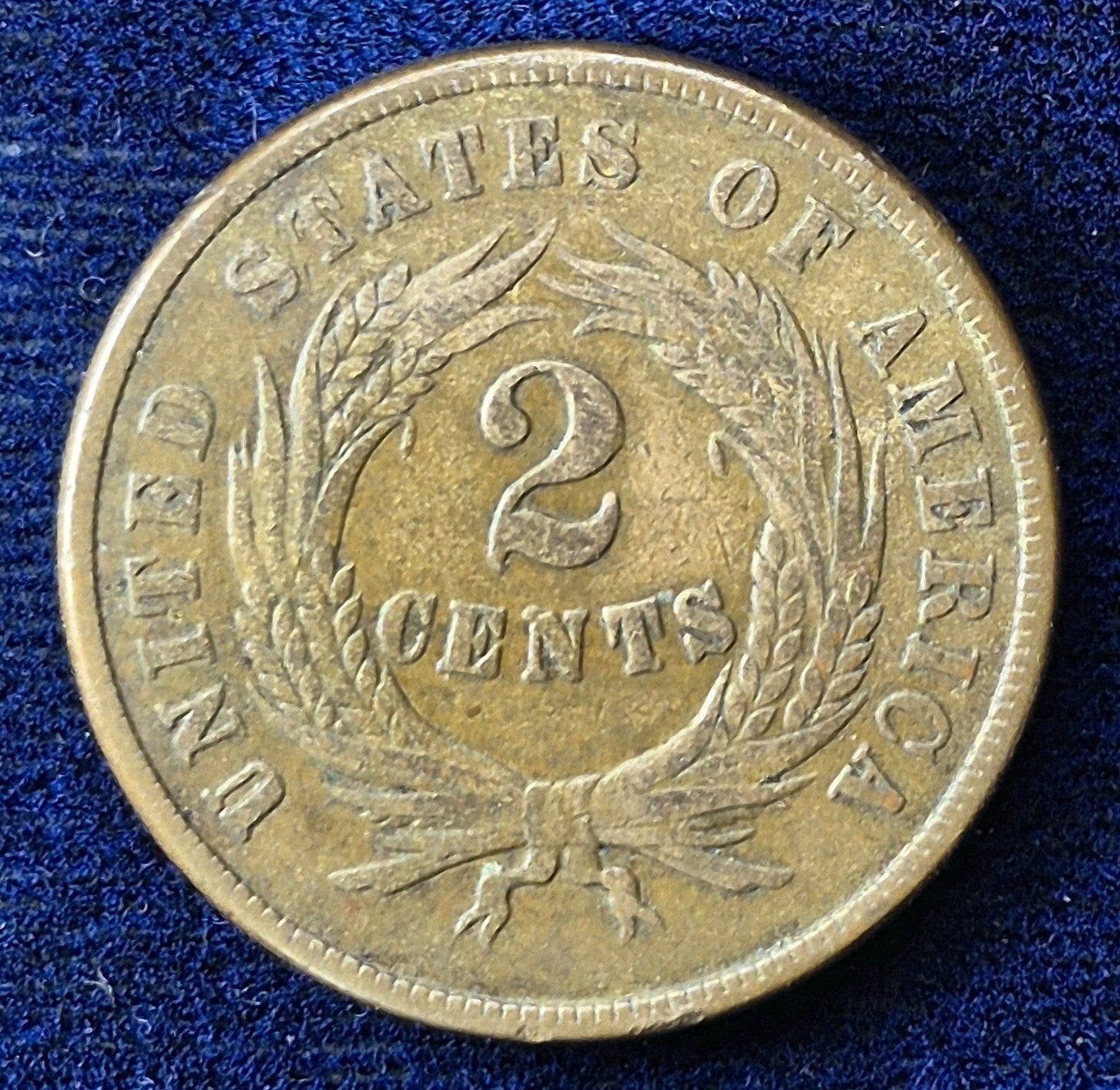 1865 2 Cent Piece Strong VF++ Features, Elusive Faint "We", First Coin W/Motto