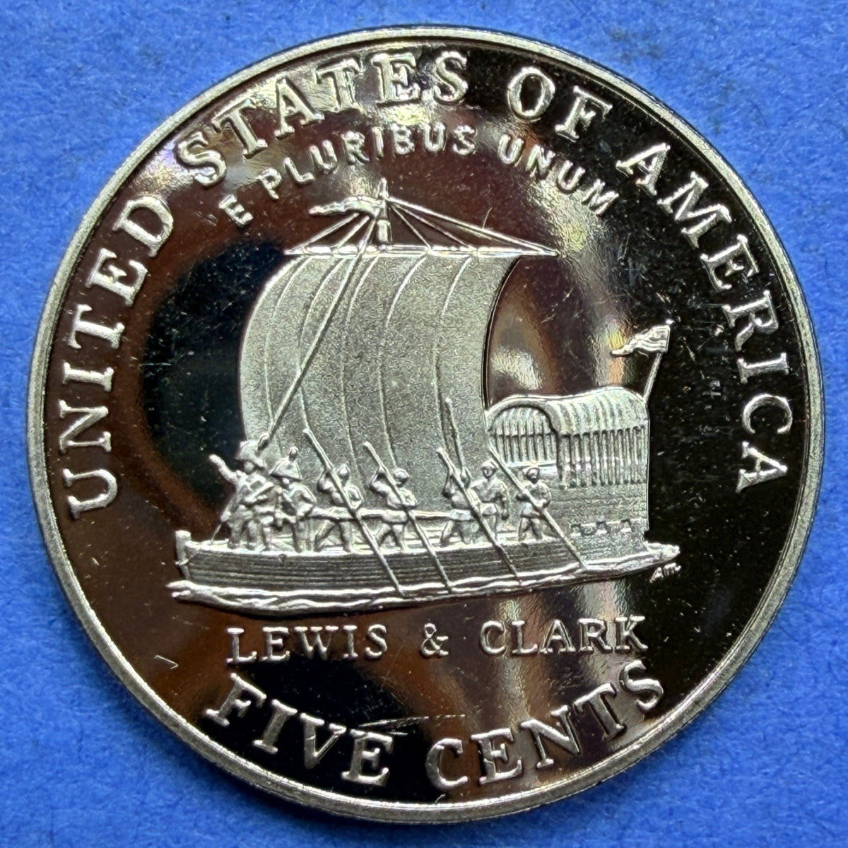 2004-S Jefferson Nickel PROOF Lewis & Clark Keelboat Westward Journey 5C Cameo