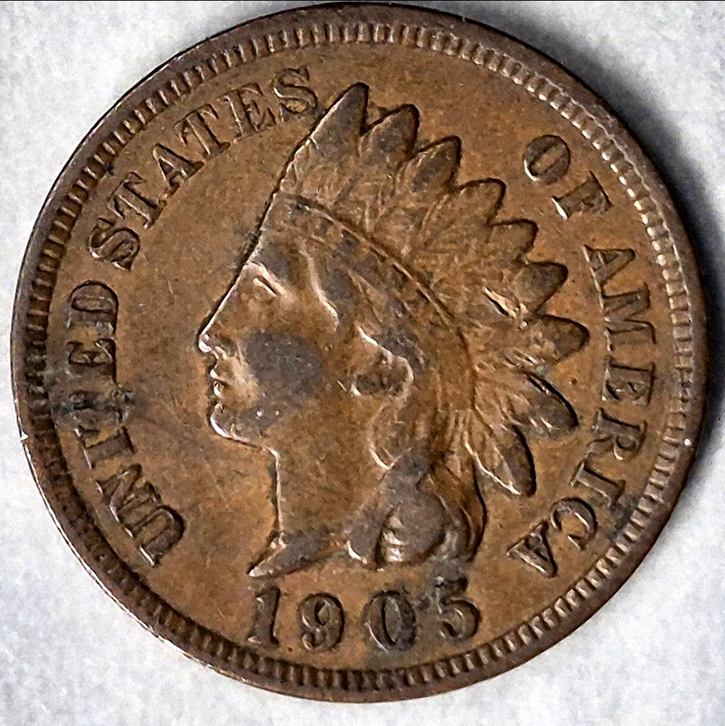 1905 Indian Head Cent Penny 1C XF Extremely Fine Bronze 120+ Year Old US Coin - view 3