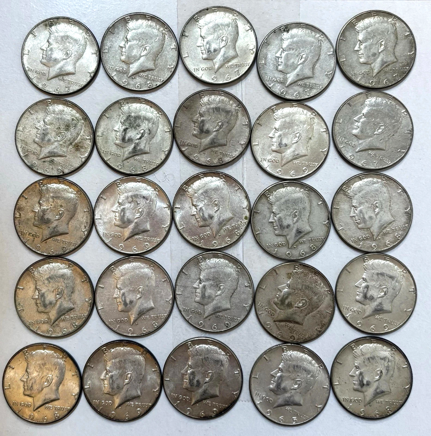 1965-1970 Kennedy Half Dollars 40% SILVER Coin Random Selection