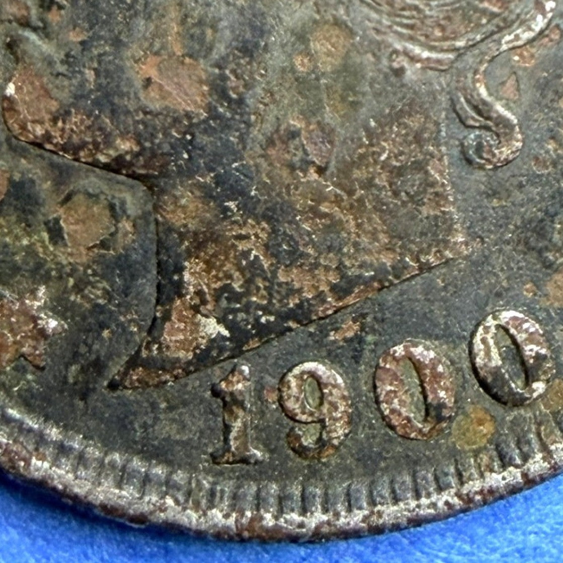 1900 Liberty Head V Nickel 5C VG Details Environmental Damage Philadelphia Coin