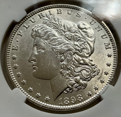 1898 Morgan 90% Silver Dollar Crisp Strike & Sharp, Strong MS Features BU Coin