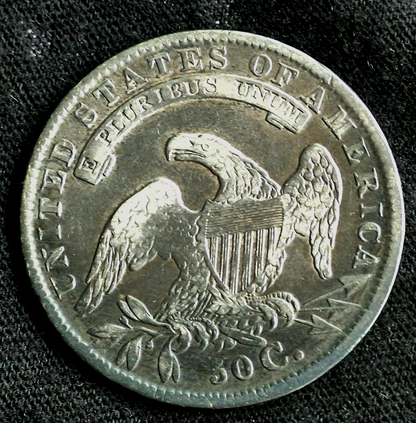 1834 Cap Bust Half Dollar Full Letter Edge Large Letter Large Date XF Features