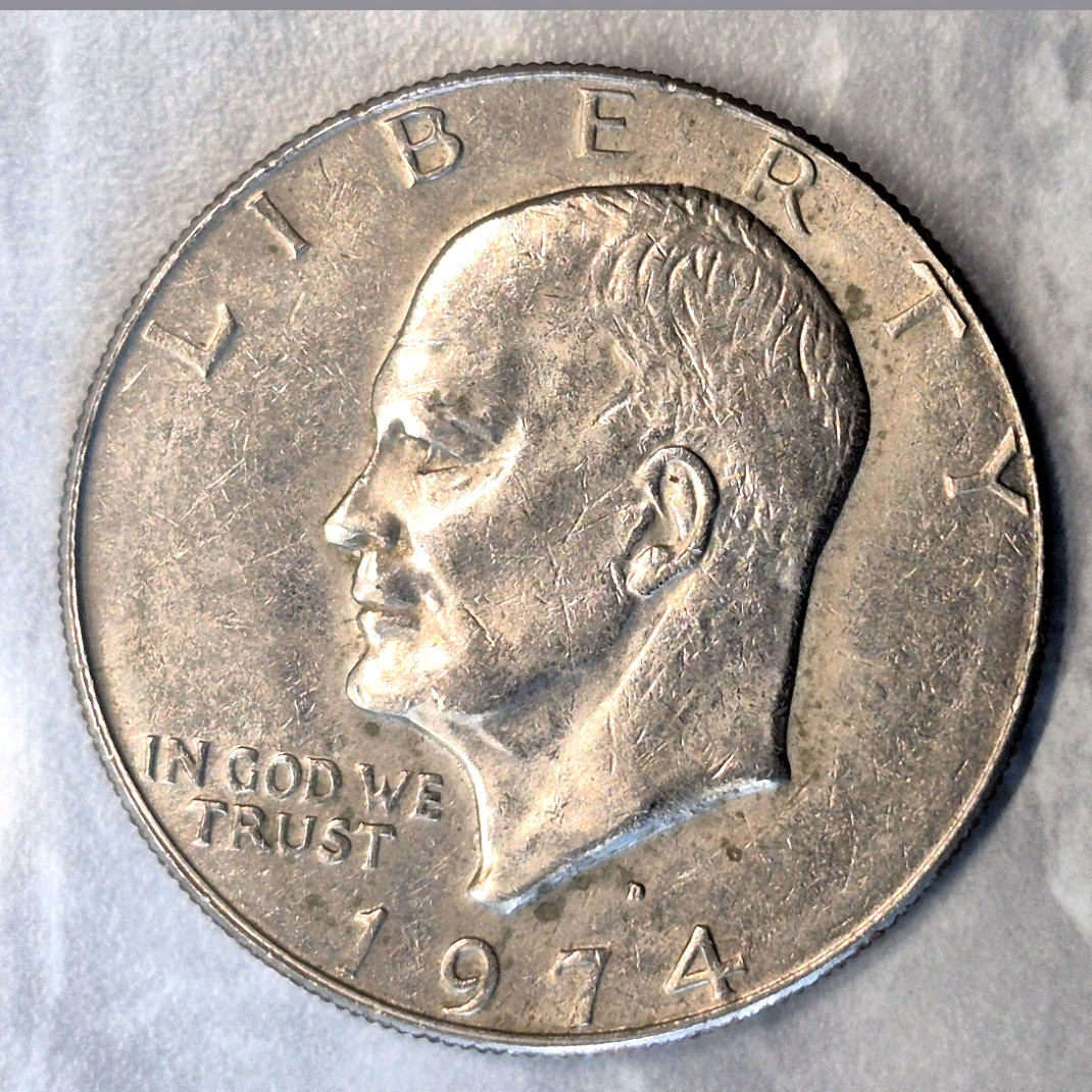 1974-D Eisenhower Ike Dollar $1 Denver Mint Clad US Coin AU About Uncirculated
