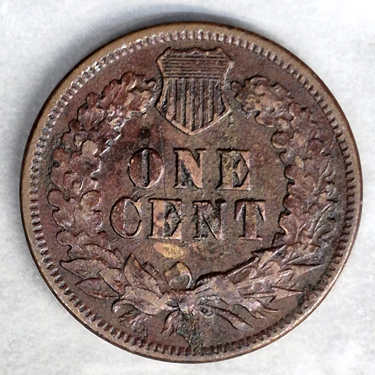 1876 Indian Head Cent Penny 1C VF Very Fine Semi Key Date Low Mintage Bronze