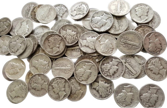 LOT of 3 ~ 90% Silver Mercury Dimes 1916-1945 G-VG Old U.S. Winged Liberty Coin