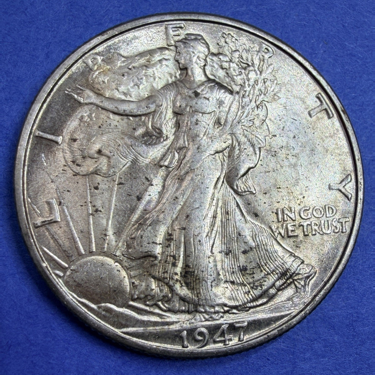 1947-D Walking Liberty Half Dollar 50C AU Last Year Semi Key 90% Silver Coin