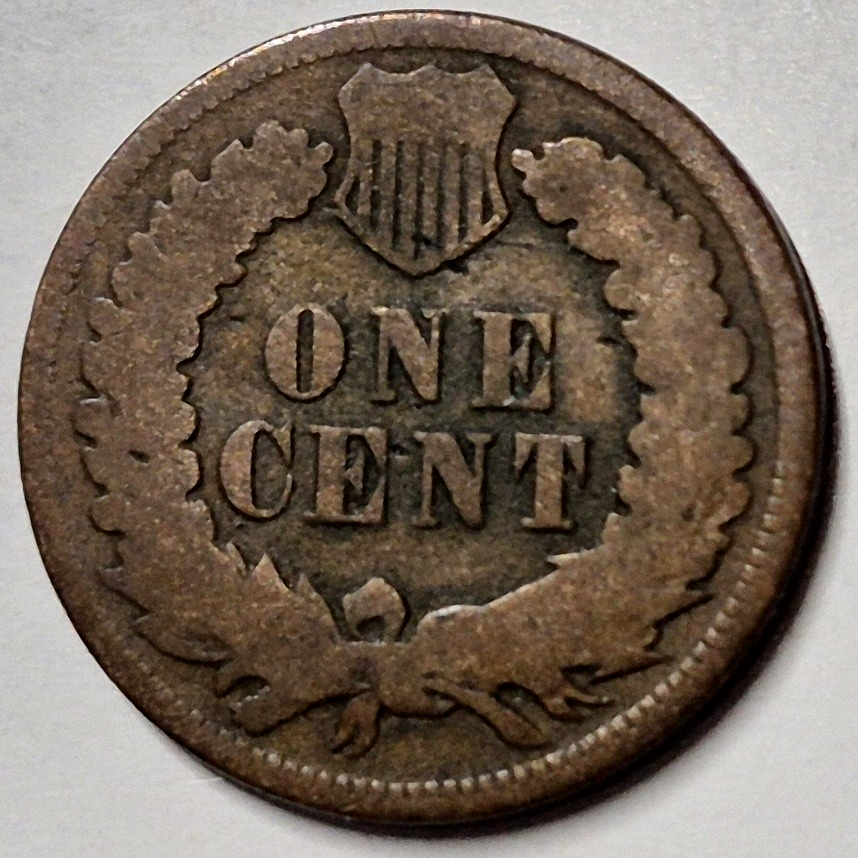 1872 Indian Head Cent G-VG Good to Very Good Key Date Raw US 1C Penny Coin