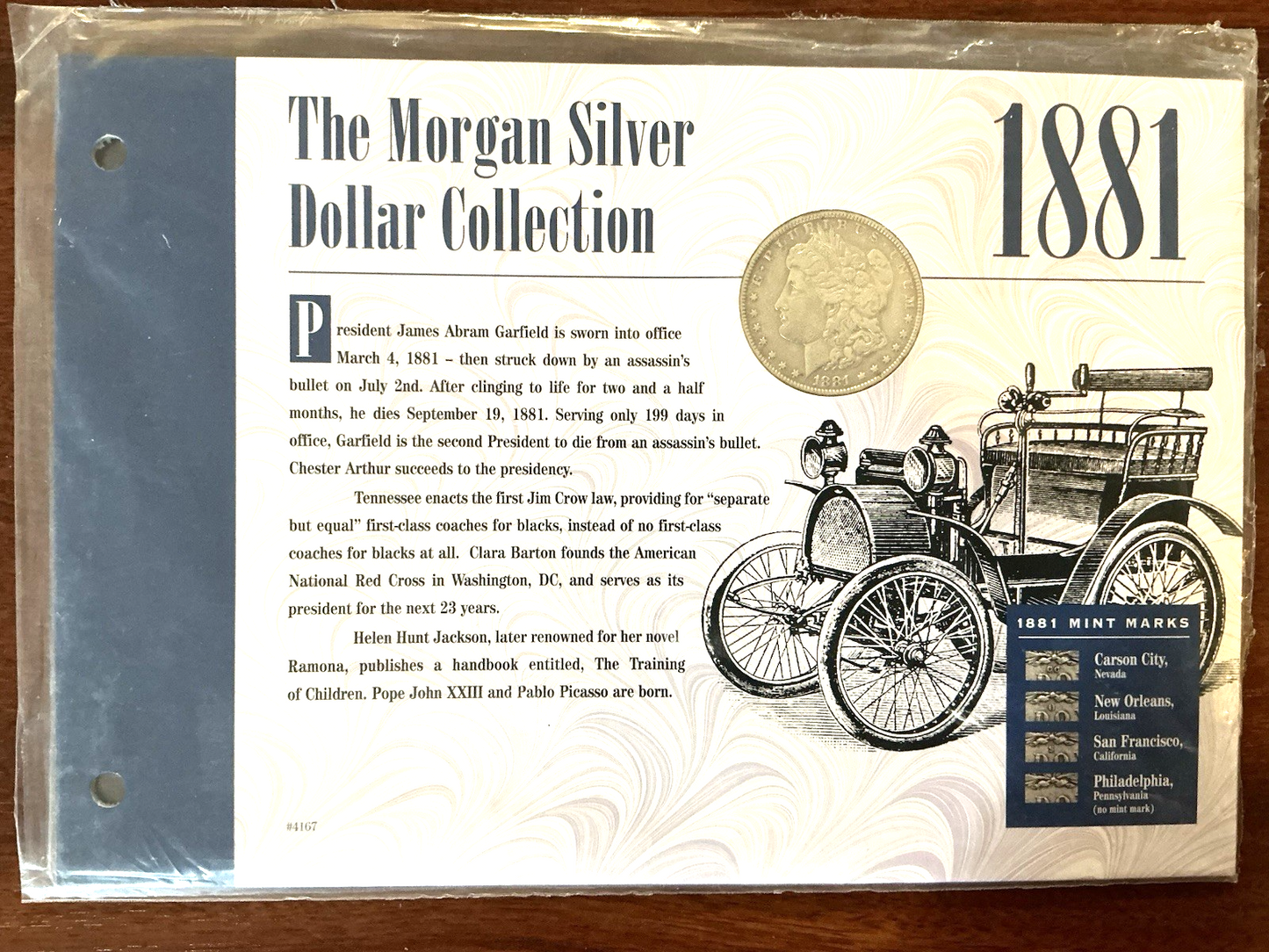 1881 P The Morgan Silver Dollar Collection 90% Coin American Historical Society