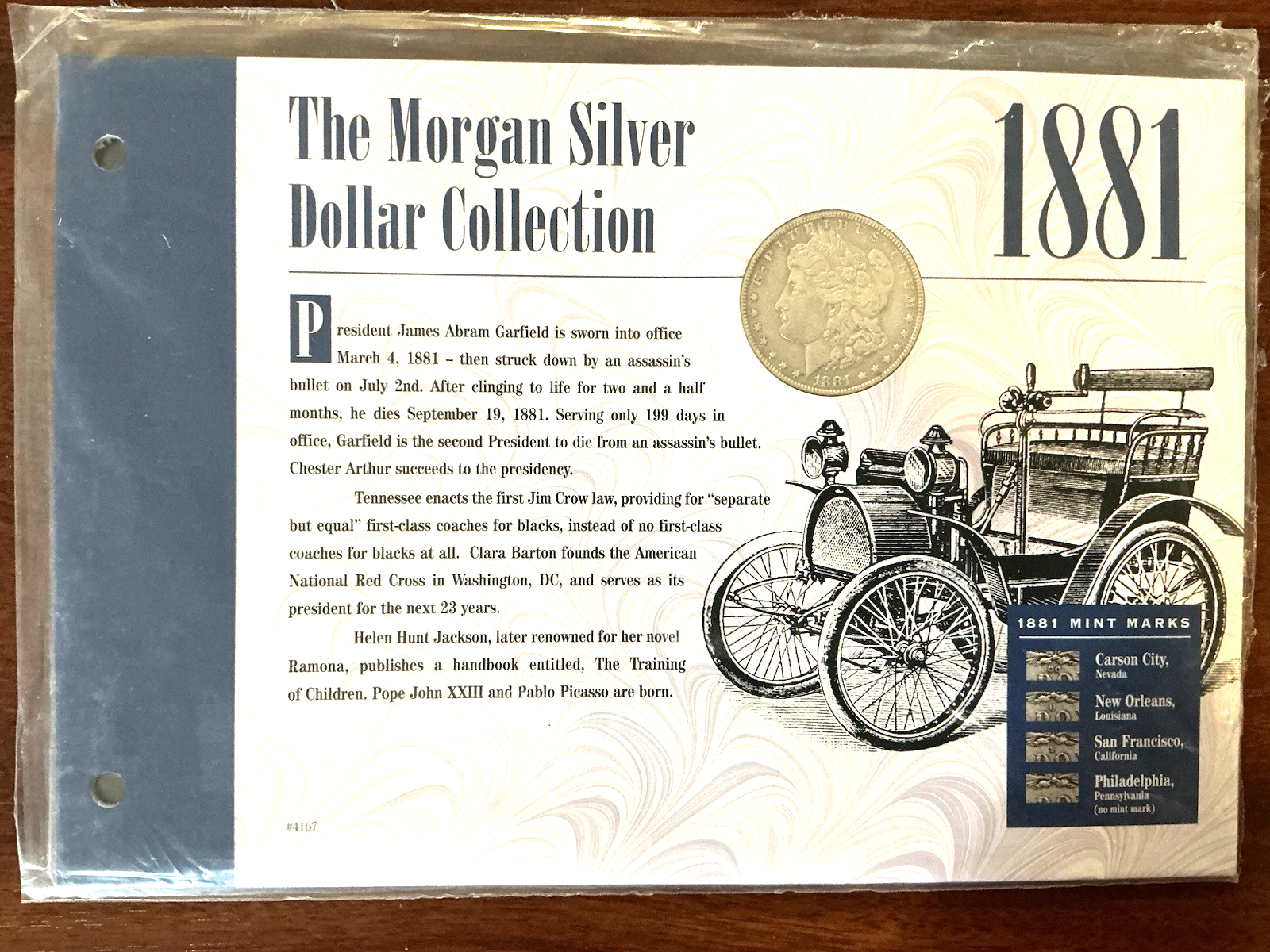 1881 P The Morgan Silver Dollar Collection 90% Coin American Historical Society