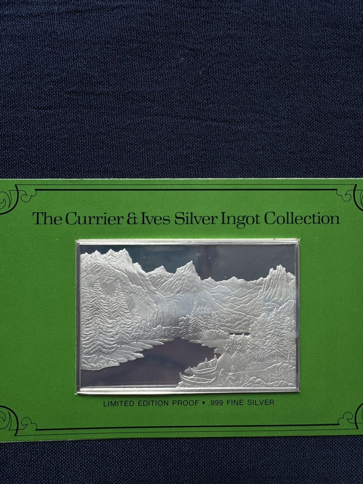 33.33 ozt .999 Fine Silver The Currier & Ives Silver Ingots 1038.G Franklin Mint