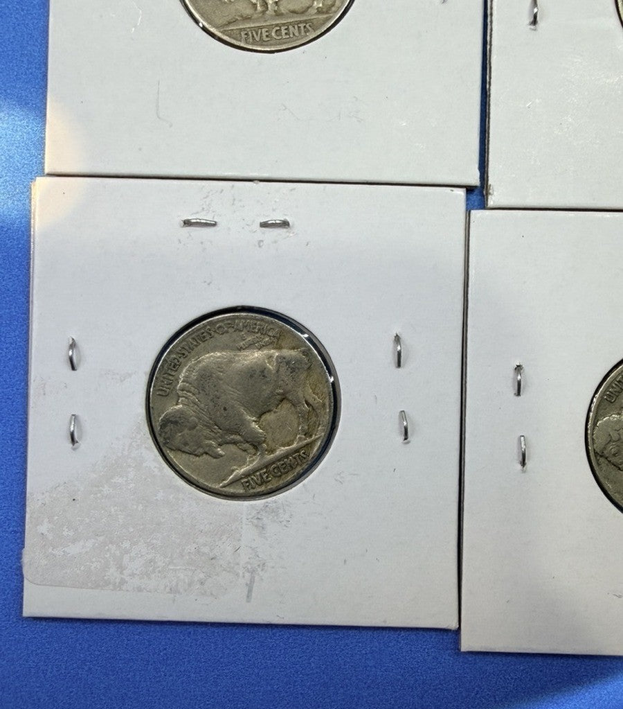 1935 Buffalo Nickel 5C Lot of 4 Coins F Fine Indian Head Five Cents US Coins