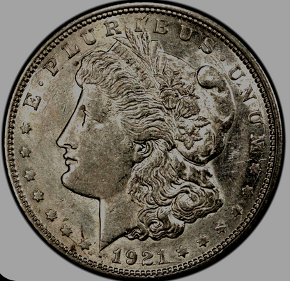 (1) 1921-D Morgan Dollar 90% Silver Collectable Crisp AU+ Features 1$