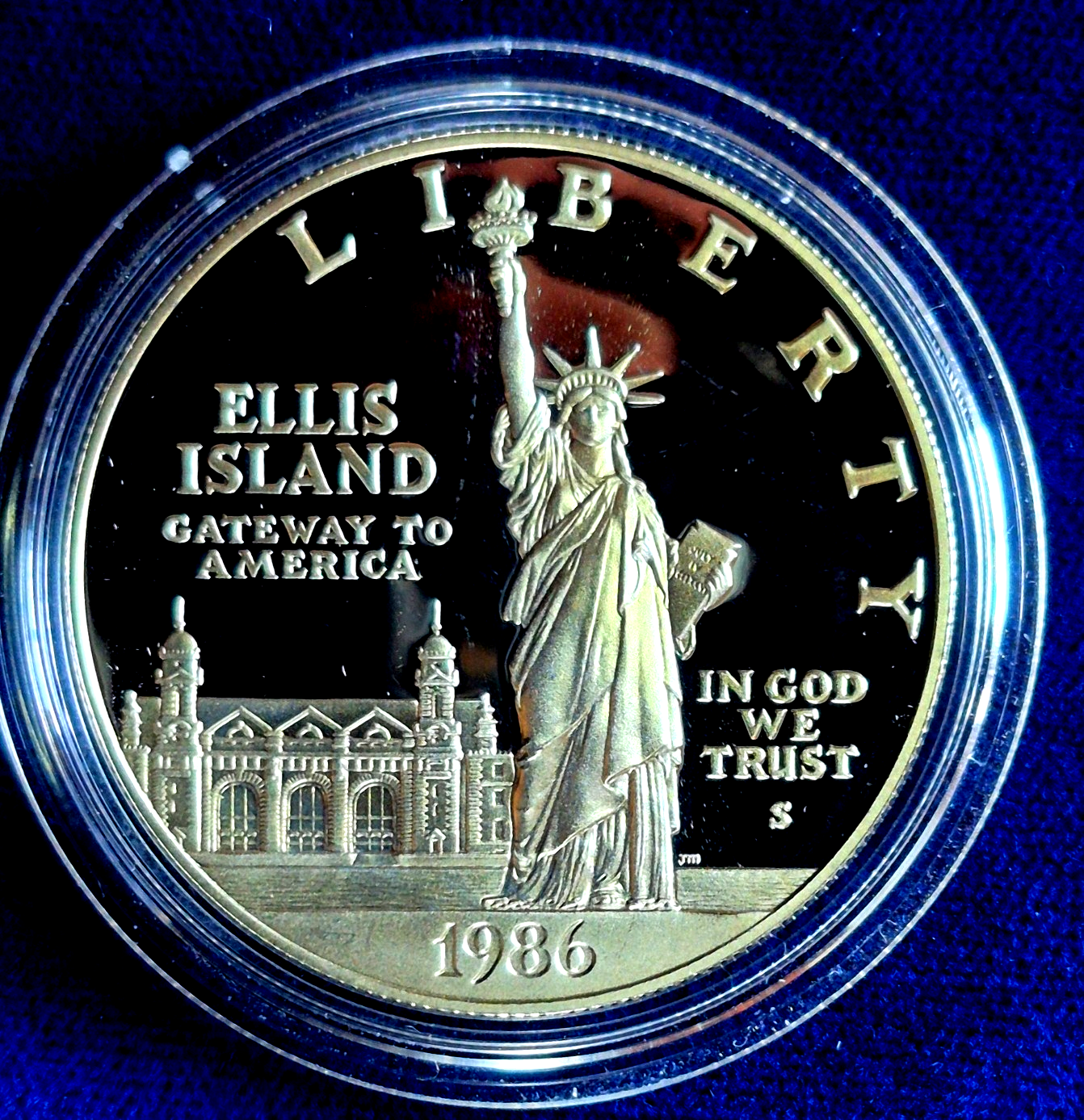 1986-S Proof 90% Silver Dollar Statue of Liberty Ellis Island GEM BU Mirror Like