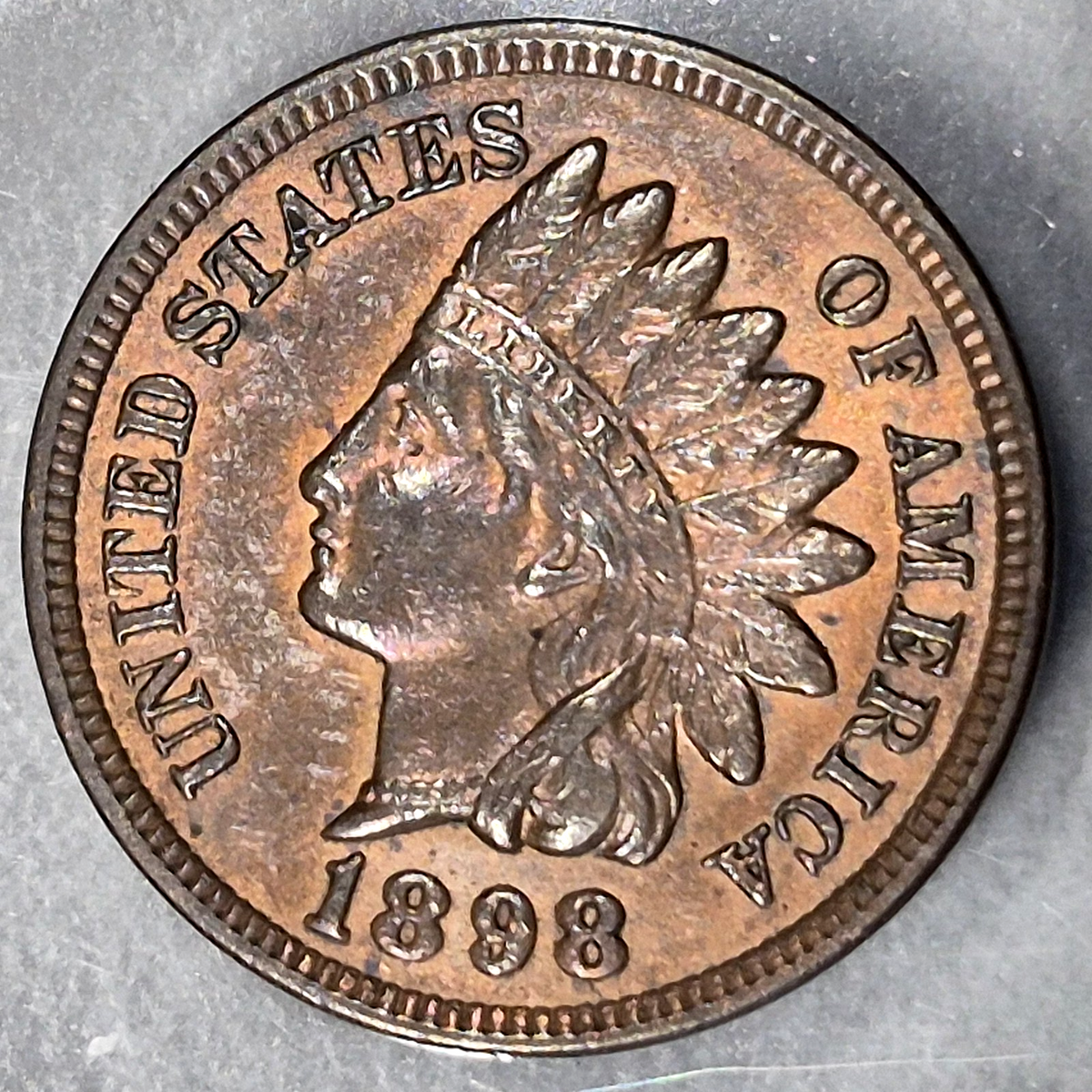 1898 Indian Head Cent Penny 1C Choice AU About Uncirculated Full LIBERTY Sharp