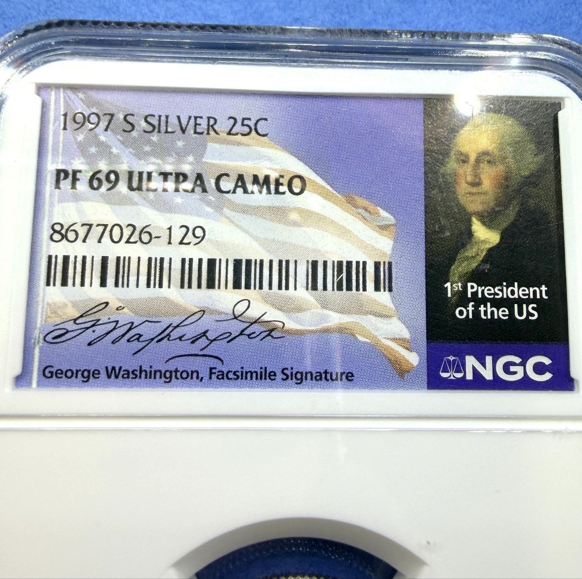 1997-S Washington Quarter 25C NGC PF69 Ultra Cameo 90% Silver Gem Proof Coin - view 6