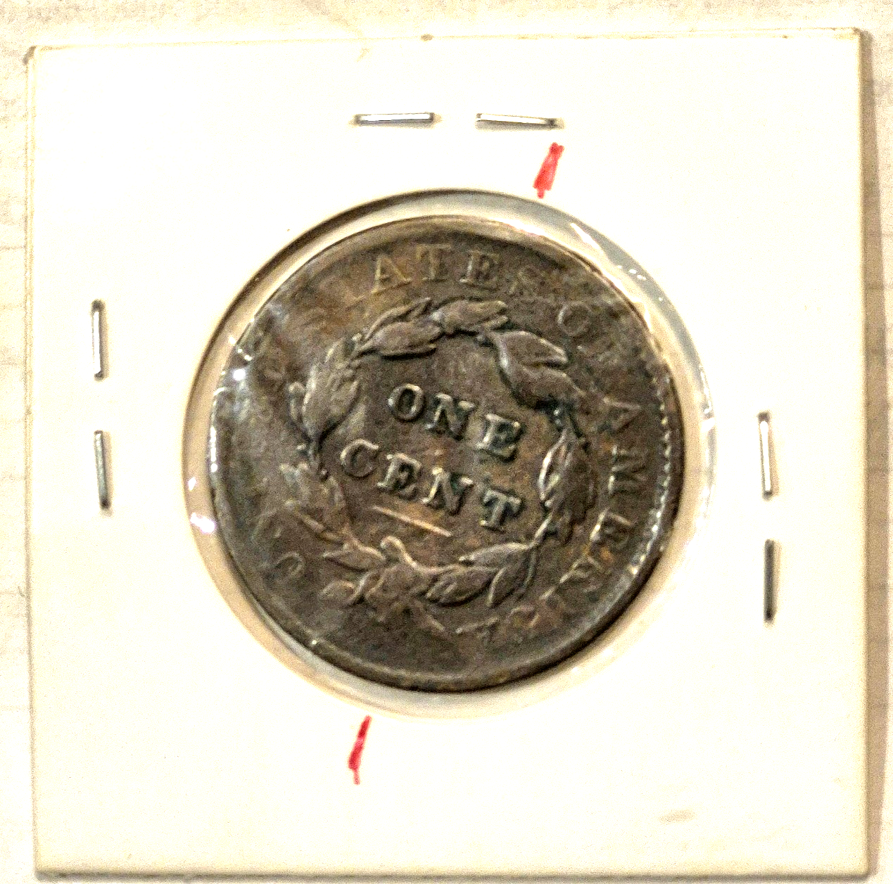 1835 Coronet Head Large Cent Lg 8 and Stars VF Features 15°CW Rotated Die Error