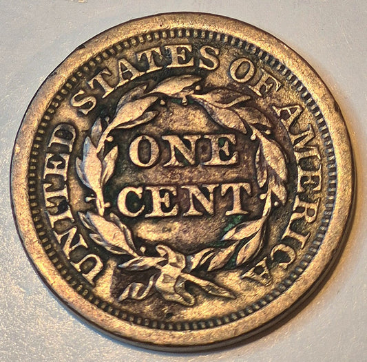 1852 Braided Hair Large Cent N5 R5 GSID 1156 Strong XF Features