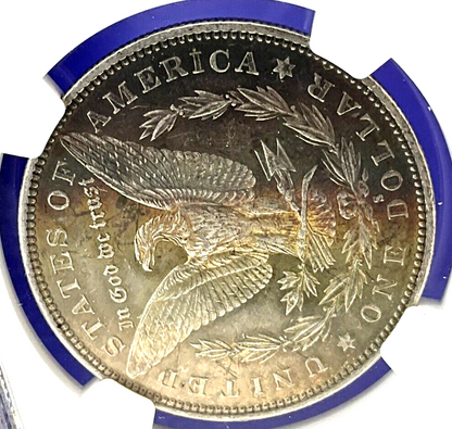 🌈 1880-S Morgan Dollar MS61 NGC Lilac Purple Salmon Toning MONSTER Eye Appeal👀