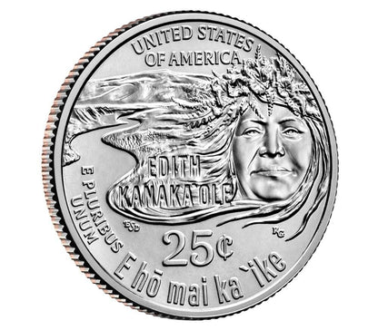 2023 3 Coin Set P/D/S Edith Kanaka'ole American Women Quarters BU Uncirculated