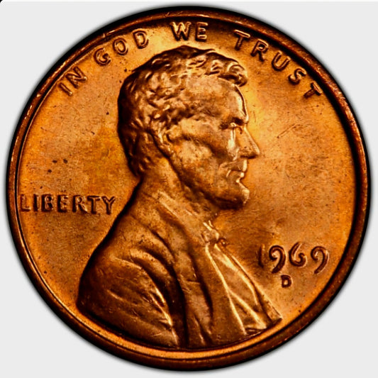 1969 Denver Lincoln Memorial BU Brilliant Uncirculated 1C From 🔥OBW Bank Roll🔥