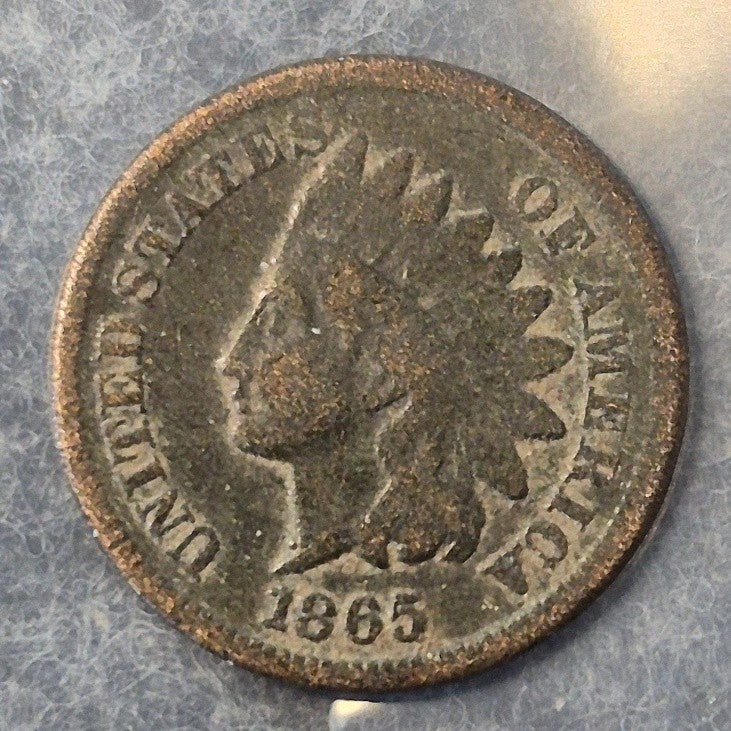 1865 Indian Head Cent Penny 1C Good+ Last Civil War Year Bronze Early Date