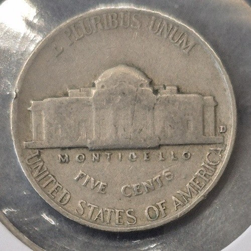 1941-D Jefferson Nickel 5C Denver Mint Pre-War Early Date Monticello Fine