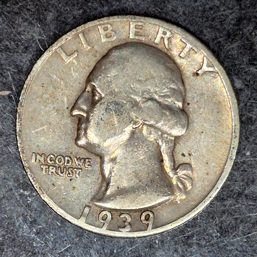 1939-S Washington Quarter VF Very Fine Light Toning 90% Silver 25C US Coin