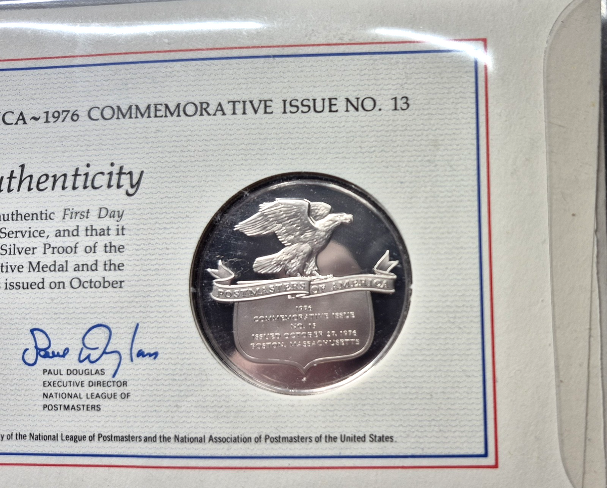 1976 Postmasters of America Christmas Nativity Sterling Silver Proof Medal FDC