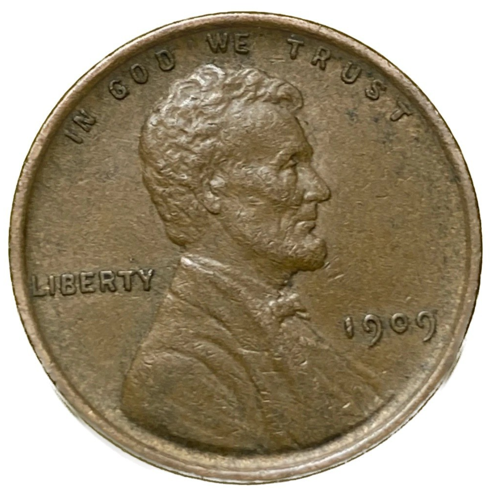 1909 VDB Lincoln Wheat Cent FINE - VERY FINE CONDITION 1c Copper Penny F/VF