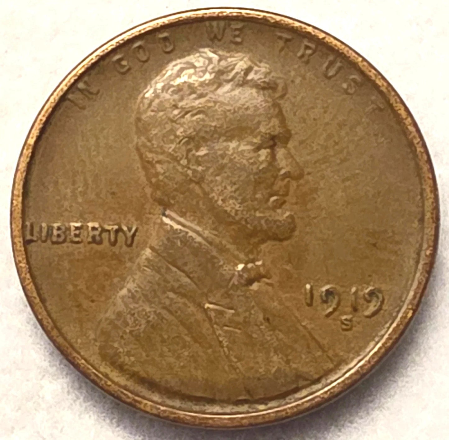 1919 S Lincoln Wheat Cent Good - Very Good (G-VG) Copper Average Circulated 1c
