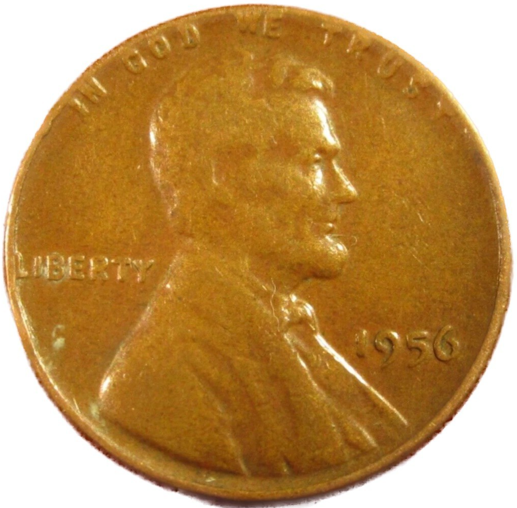 1956 Lincoln Cent Good - Very Good  (G-VG) Circulated Condition Copper Penny