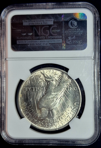 1923 Silver Peace Dollar NGC Exceptional MS63 90%