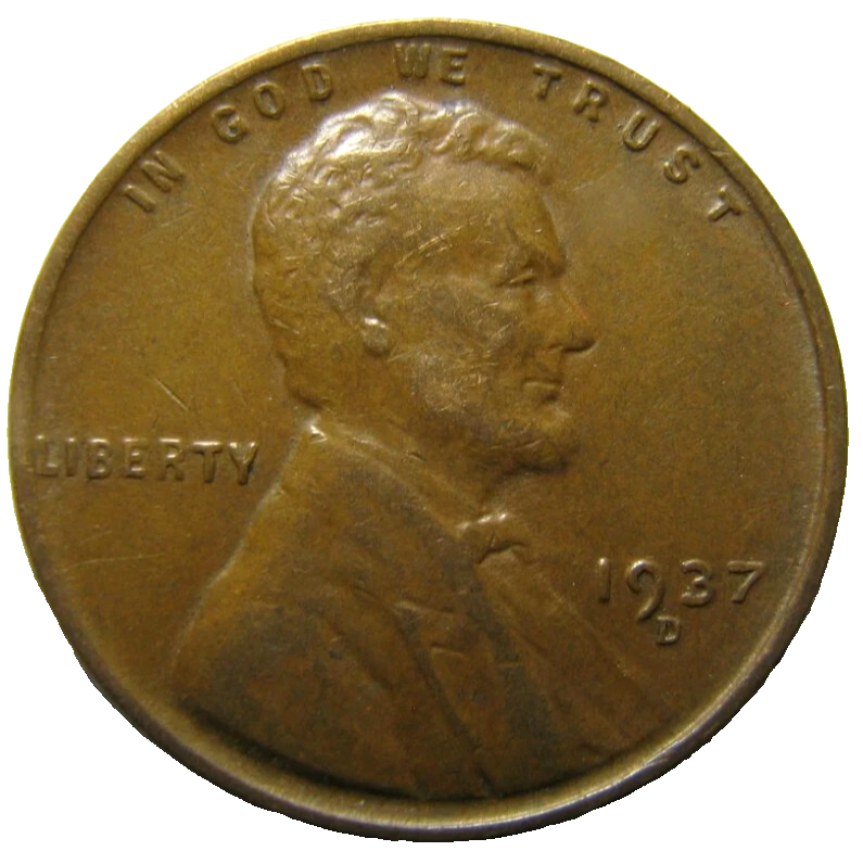 1937 D Lincoln Wheat Cent (G-F) Good to Fine Circulated 1c Copper Coins