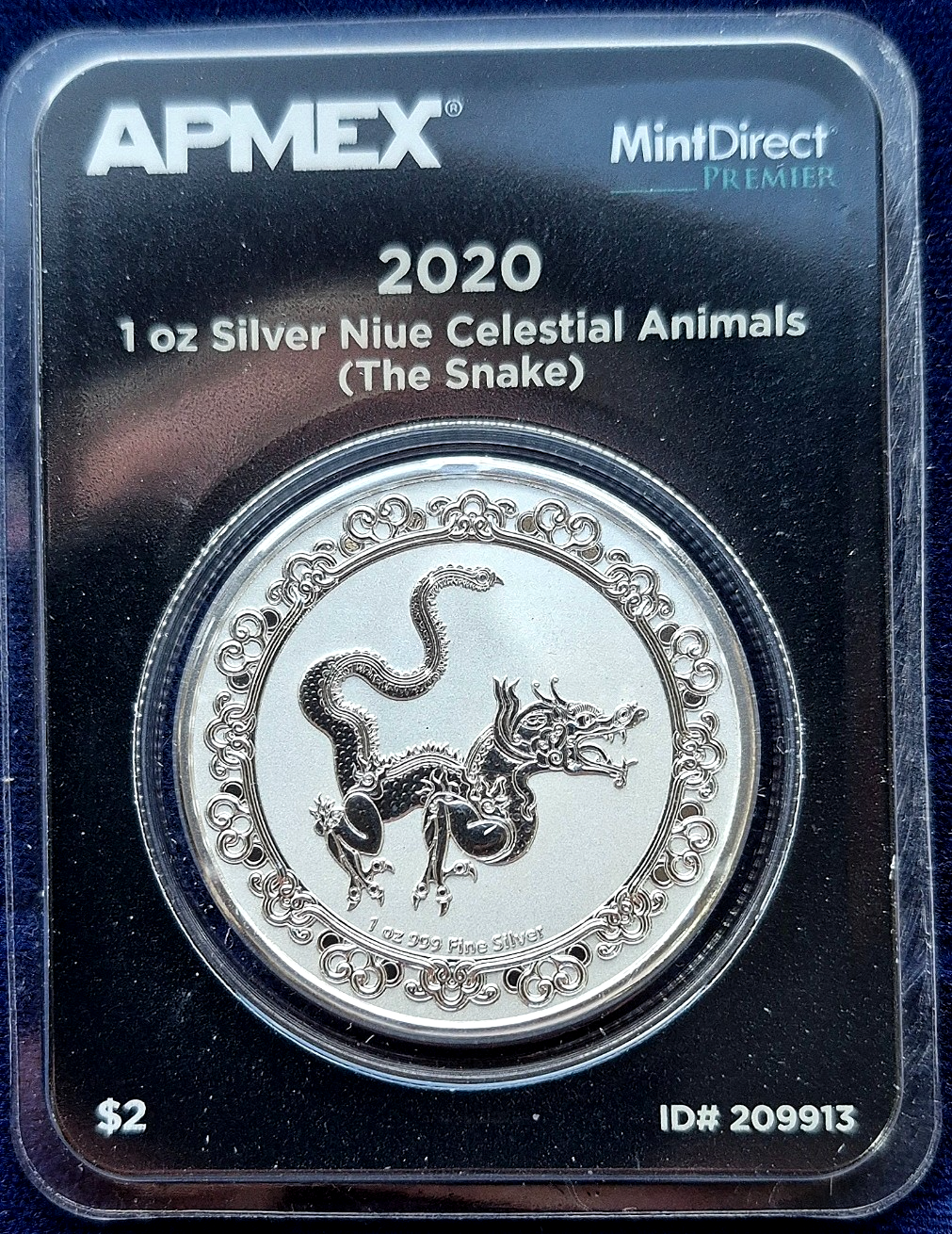 2020 Niue 1 oz Silver $2 Celestial Animals "The Snake" RARE  1 Of 10K Made TEP