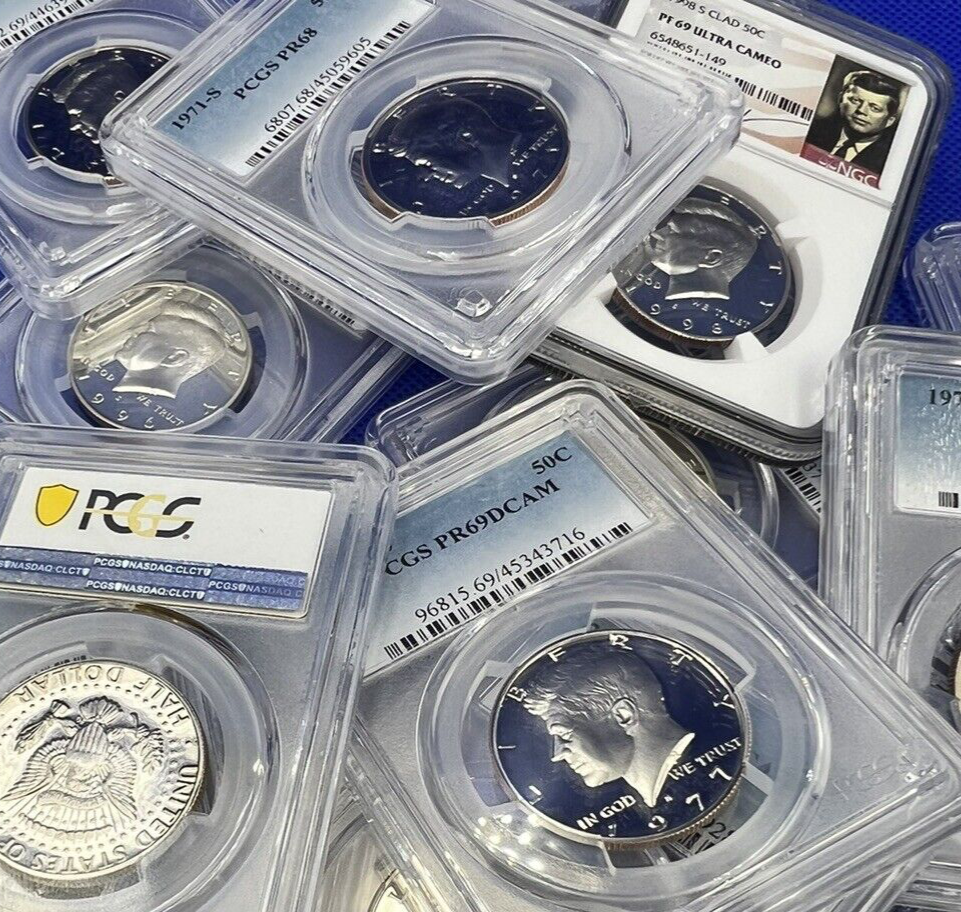 Kennedy Half Dollar PROOF COIN 🎯  PCGS NGC Graded PR69💰 1x 50c Slab LOT  ✅
