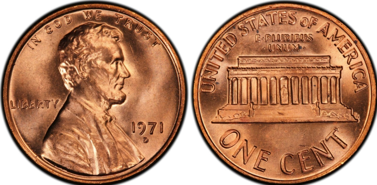 1971 Denver Memorial BU Brilliant Uncirculated 1C From OBW Bank Roll