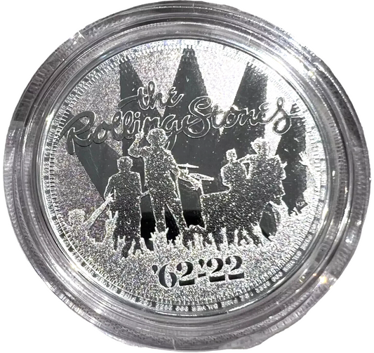 2022 Great Britain 1 oz .999 Silver 60 Years The Rolling Stones Coin BU Capsule