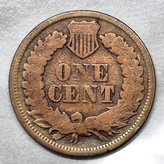 1866 Indian Head Cent Penny 1C G+ Good Plus Early Bronze Low Mintage Semi Key