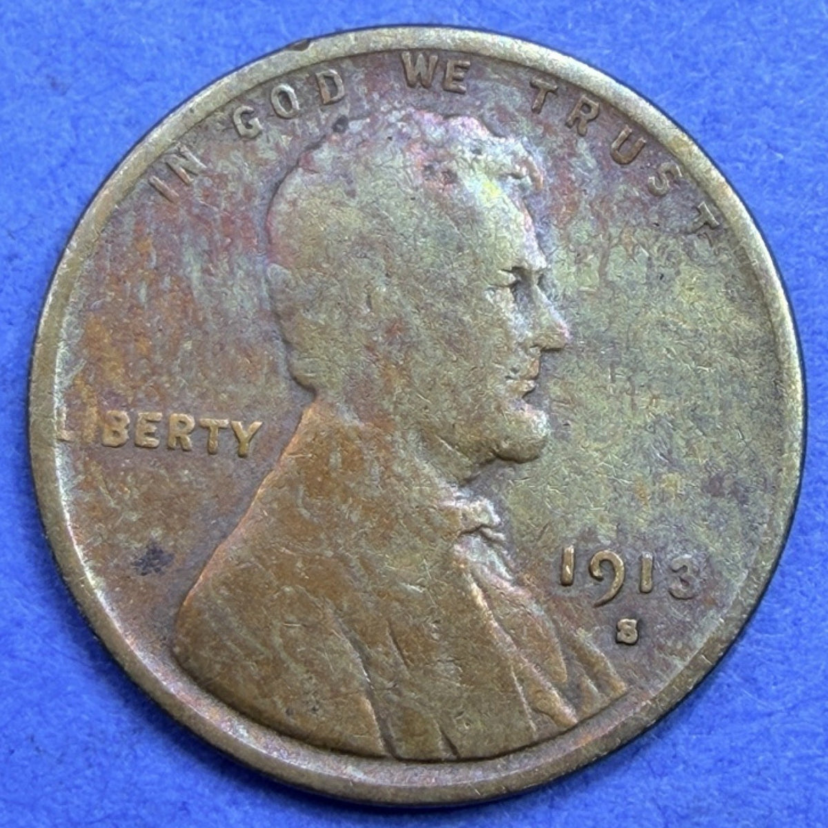 1913-S Lincoln Wheat Cent 1C G Good San Francisco Mint Low Mintage Better Date