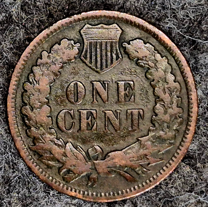 1878 Indian Head Cent F- VF Features Better Date Part Liberty Coin Shown 1C