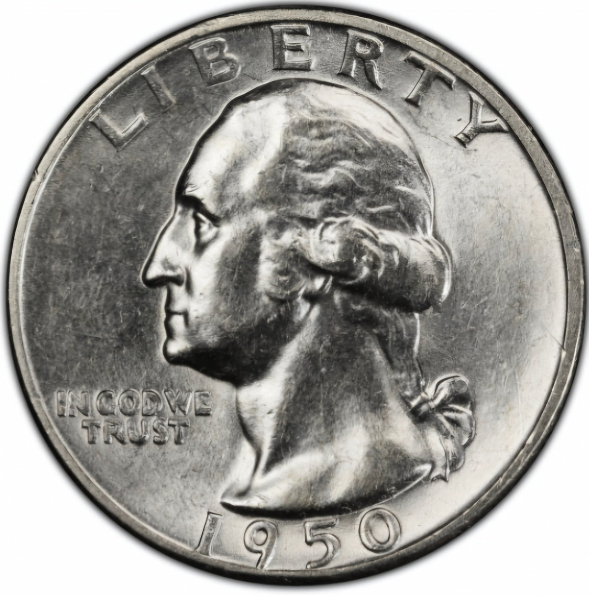 1950-P Washington Quarter BU Uncirculated MS 90% Silver 25c US Coin From OBW