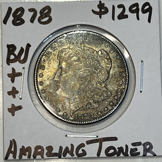 1878 FIRST YEAR Morgan $1 Dollar 90% Silver SUPER Toned Sharp INCREDIBLE Detail