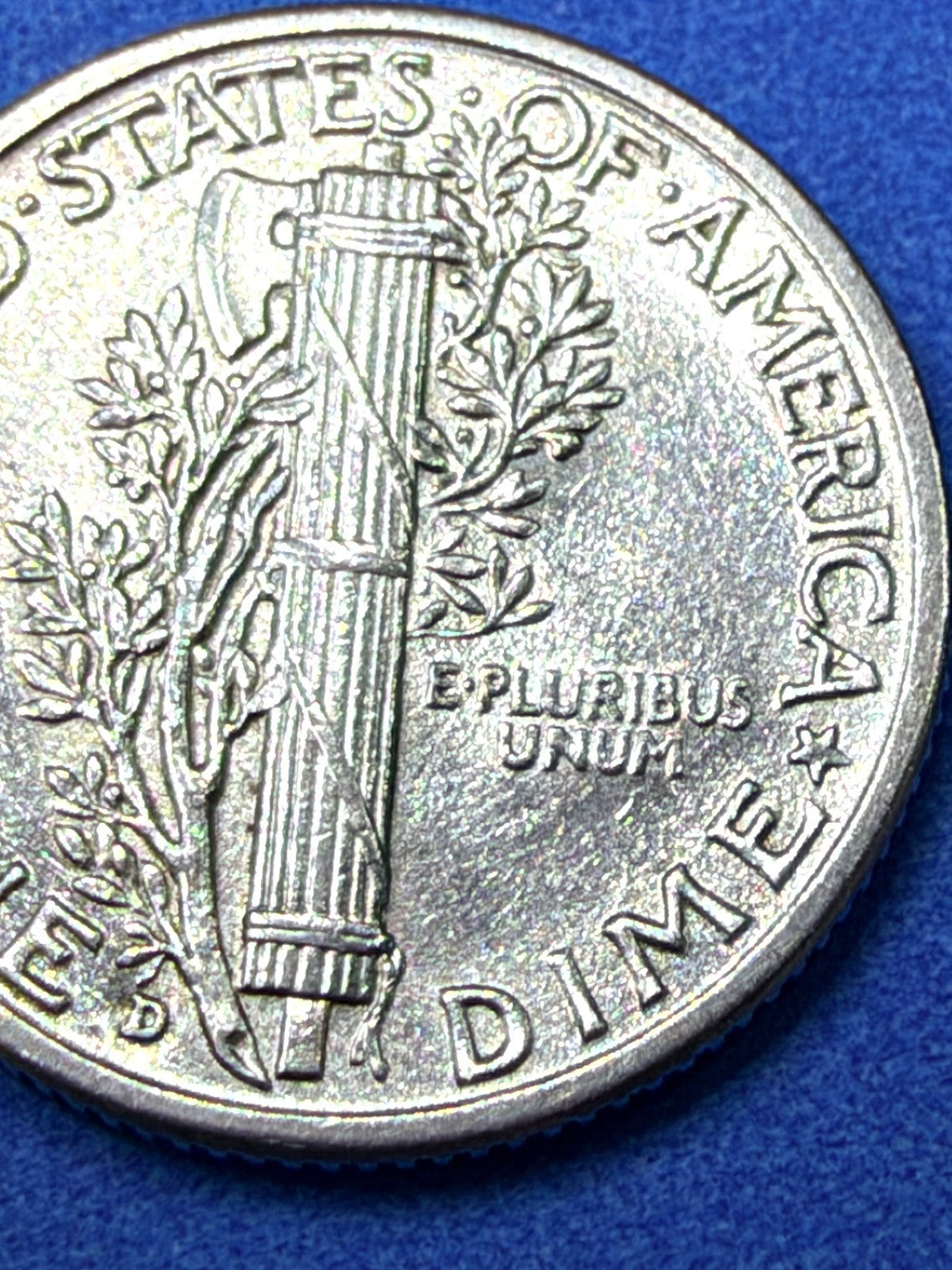 1943-D Mercury Dime 90% Silver AU Strong Luster Denver WWII Winged Liberty 10c