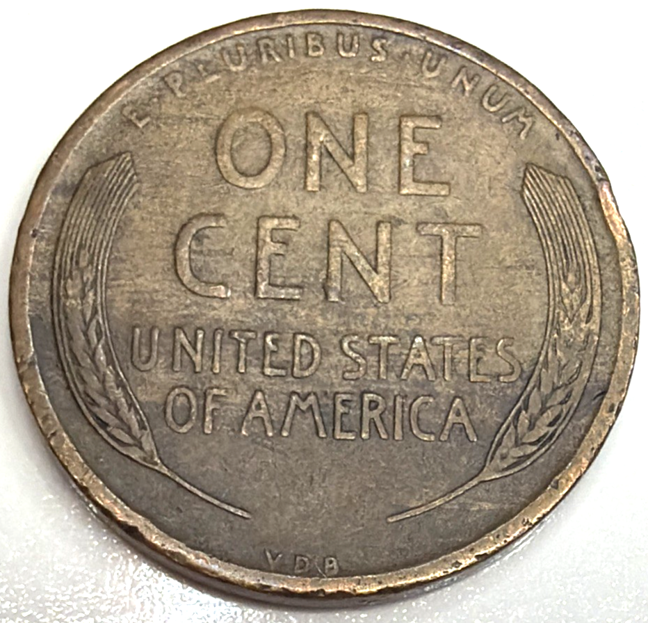1909 VDB "WOODY" Lincoln Wheat Cent AU / XF Features Improper Alloy Error Coin