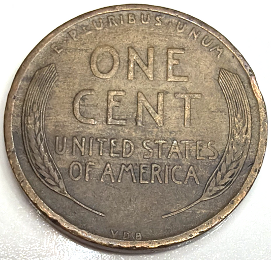 1909 VDB "WOODY" Lincoln Wheat Cent AU / XF Features Improper Alloy Error Coin