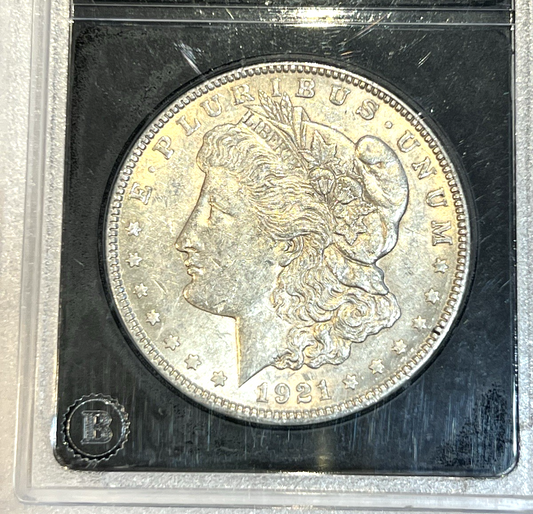 🔥1921 Morgan Silver Dollar 💎BA Authenticated💎 Very Good Condition In Slab