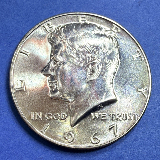 1967 Kennedy Half Dollar 50C BU Brilliant Uncirculated 40% Silver Clad Toned JFK