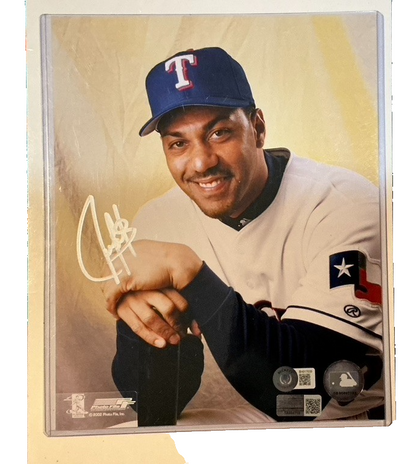 ⚾️  Juan Gonzalez Signed 8x10 Licensed Photo COA: BAS Beckett Texas Rangers MVP